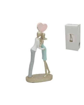 Decorative Figurine Loving Couple Heart Balloon Resin Art