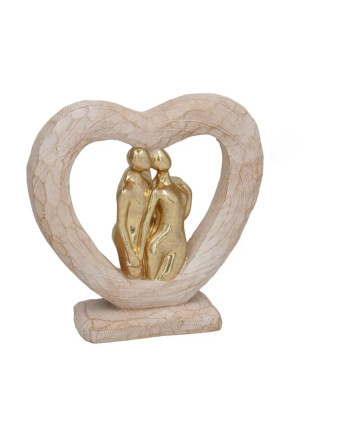 Escultura Pareja Corazón Decorativa 21.5cm Símbolo Amor