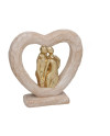 Escultura Pareja Corazón Decorativa 21.5cm Símbolo Amor