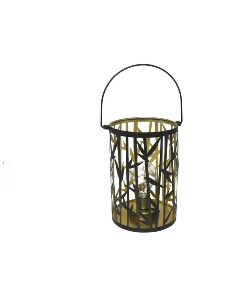 Metal Lantern Bamboo Design 20cm Oriental Decor Light
