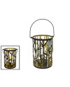 Lanterna Metallo Design Bambù 20cm Decor Luce Orientale