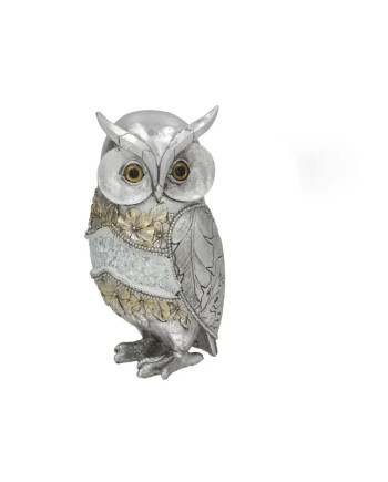 Eule Figur Silber Floral Details 20cm