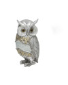Eule Figur Silber Floral Details 20cm