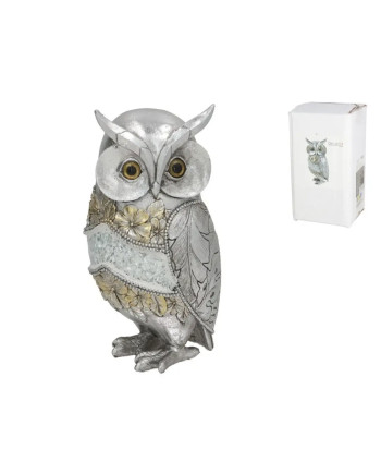 Eule Figur Silber Floral Details 20cm