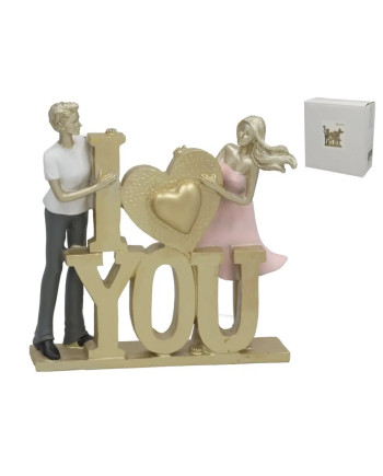 Paar Figur I LOVE YOU 24cm Gold Romantisch Geschenk Deko