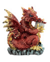 Statuetta Drago Rosso Cucciolo Fantasy Decor Resina