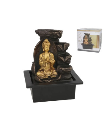 Fuente Buda Dorada Decorativa Zen Interior 25cm