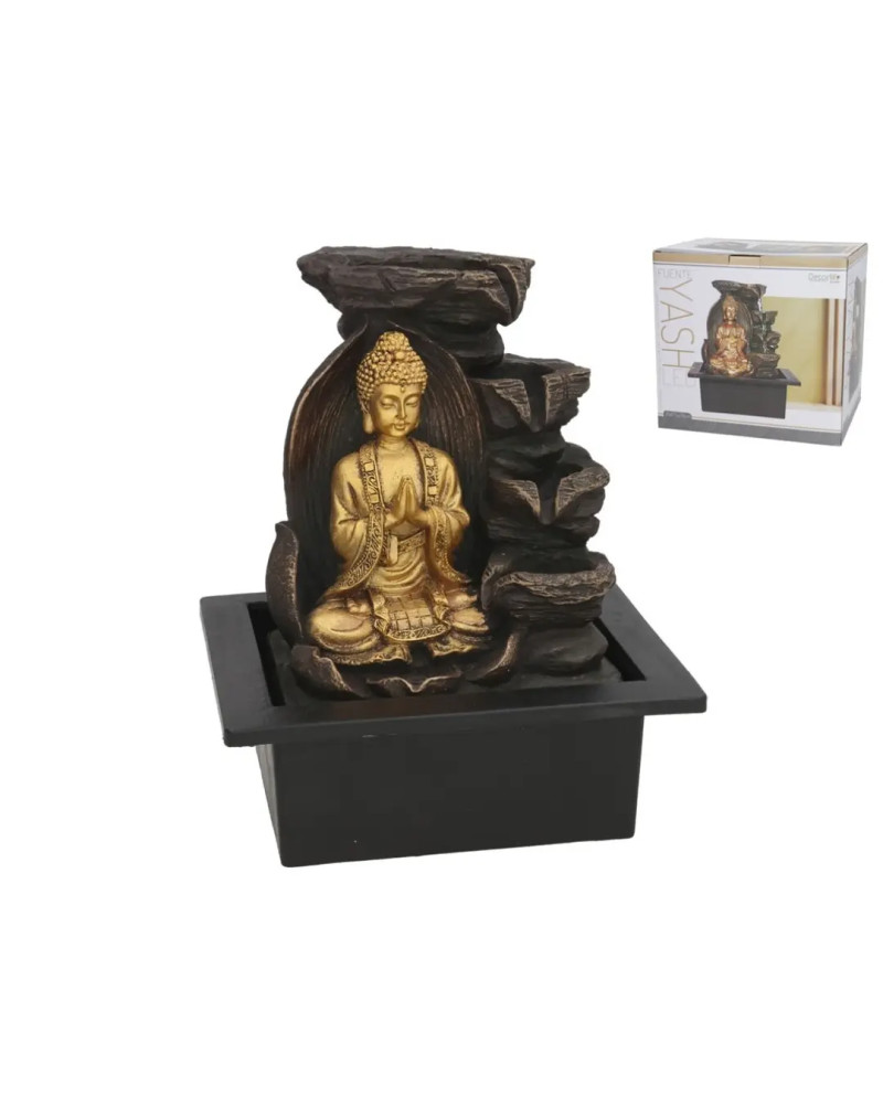 Fontana Decorativa Buddha Dorato Zen Interno 25cm