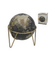Globe Terrestre Discovery Noir et Or 17x17x20cm