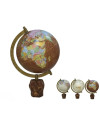 Globo Terráqueo 15cm Odisea Decorativo Base Efecto Madera