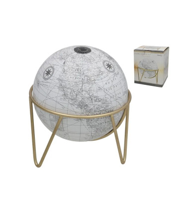 Planet World Globe Black/White 17x17x20cm Home Decor Gift