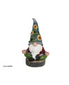 Gnomo Solare Meditazione Girasoli Statuetta Giardino 46.5cm