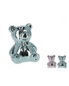 Teddy Bear Piggy Bank 13cm Metallic Ceramic Decoration