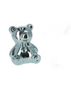 Teddy Bear Piggy Bank 13cm Metallic Ceramic Decoration