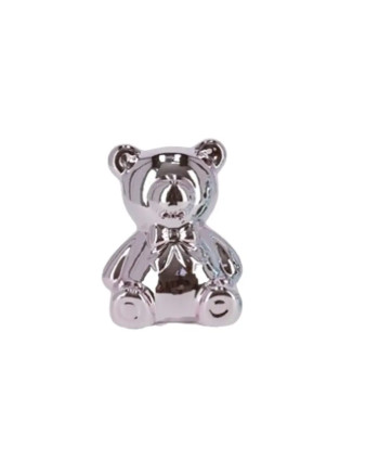 Tirelire Ourson 13cm Céramique Métallisée Décoration