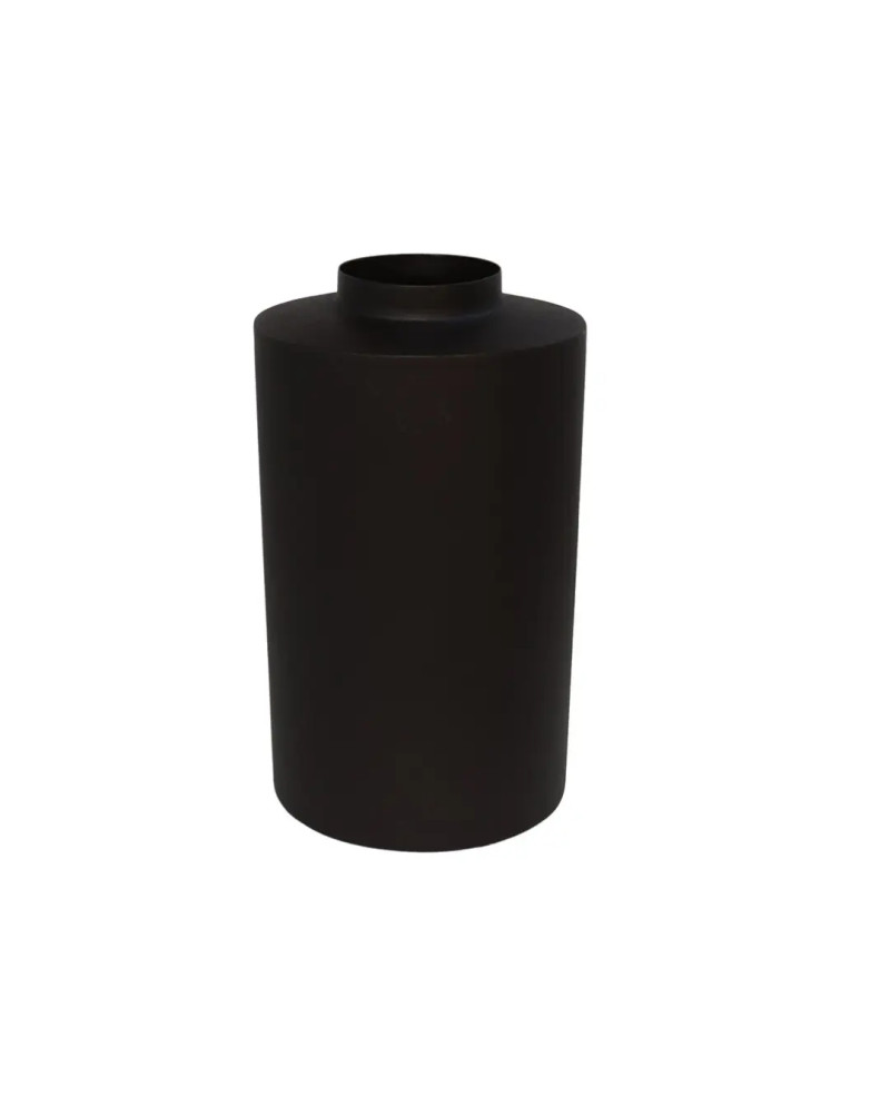 Vase Cylindrique Minimaliste Noir Mat 29cm Décoration
