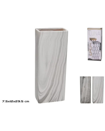 Vaso Rettangolare Effetto Marmo Decor 7.5x12x29.5cm