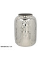 Metallvase Silber Gehämmert 20cm Dekoration Akzent