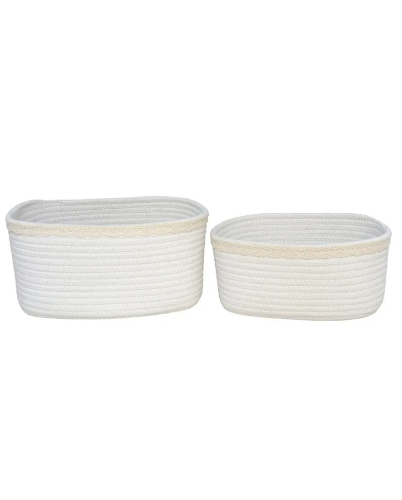 Cesti Contenitori Cotone (Set 2) Arredo Casa Organizer