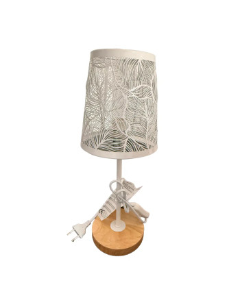Shadow Table Lamp 14x14x35cm Metal Wood White Decorative
