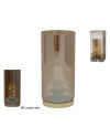 LED Lampe 22cm Rauchglas Goldbasis 8 LEDs Elegant