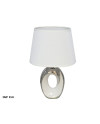 Tischlampe Keramik Modern 32cm - Silber/Weiß Basis