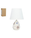 Lampe de Table Céramique Motif Floral 31cm Lumière Chaude