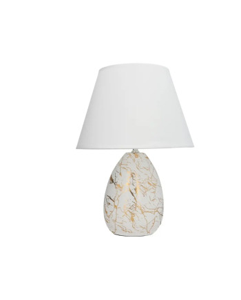 Lampada Tavolo Marmo Bianco Oro 43cm Eleganza Moderna Deco