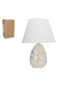 Lampada Tavolo Marmo Bianco Oro 43cm Eleganza Moderna Deco