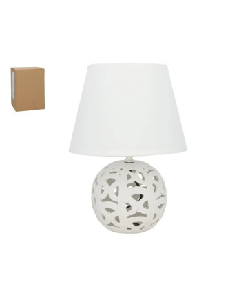 Table Lamp White Ceramic Cut-Out Design 30cm Home Decor