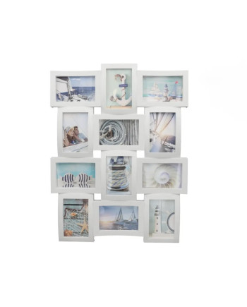 Cadre Multi Photos 12 Vues 63x48 cm Blanc Déco Murale
