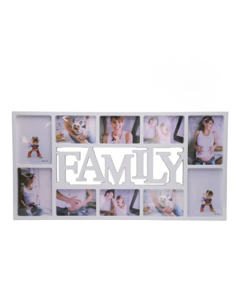 Porte-Photos Multiples 'Family' Blanc 71x36cm Décoration
