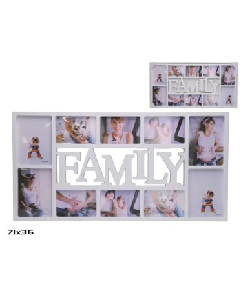 Multi Fotorahmen 'Family' Design Weiß 71x36cm Deko