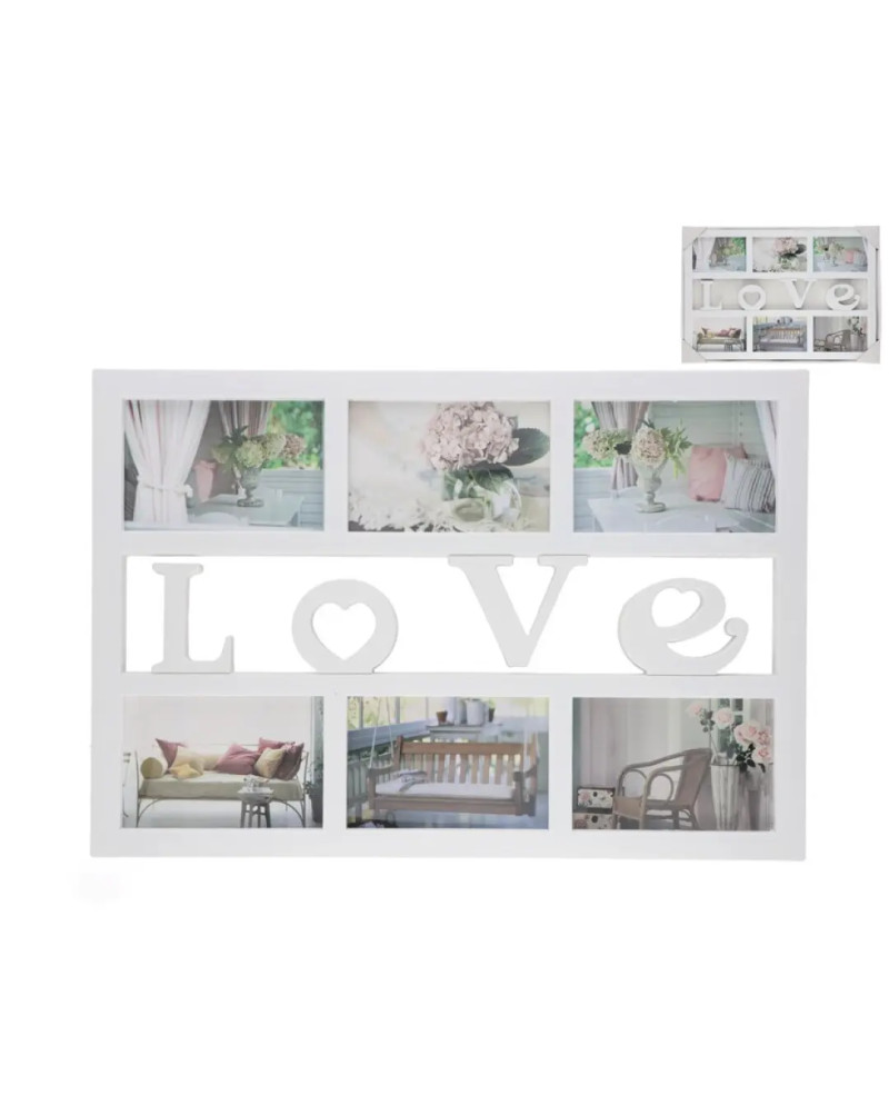 Multiple Photo Frame LOVE 48x33cm for 6 Pictures - Decor