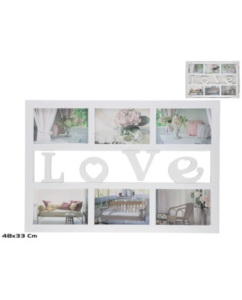 Mehrfachbilderrahmen LOVE 48x33cm für 6 Fotos - Deko