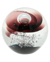 Garnet Glass Paperweight Swirl Bubble Design Deco