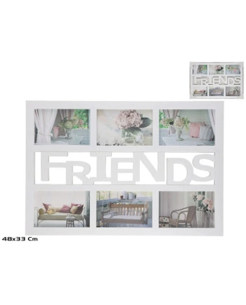 Portafoto "FRIENDS" Bianco Collage 6 Foto 48x33cm