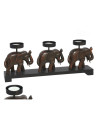 Porte-Bougie Bois Éléphants Sculptés Chauffe-plats