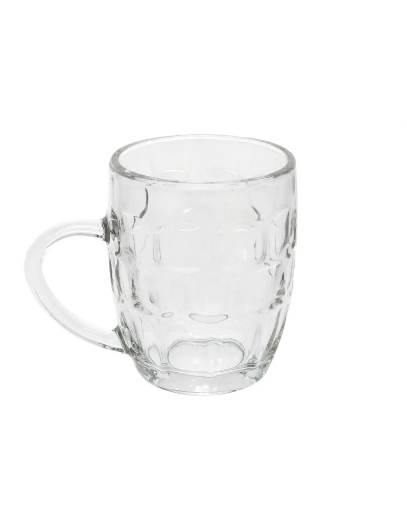 Set 6 Boccali Birra 550ml Vetro Classico Goffrato