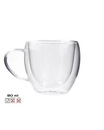 Ebony Borosilicate Mug 80ml Double Wall Coffee Tea
