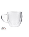 Tasse Ebony Verre Borosilicaté 80ml Double Paroi Café Thé