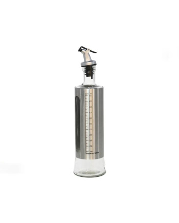 Glas Edelstahl Öldosierer 500ml Mess-Skala Tropffrei Olive