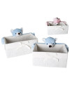 Kids Fabric Storage Baskets Teddy Bear Nursery Organizer Set