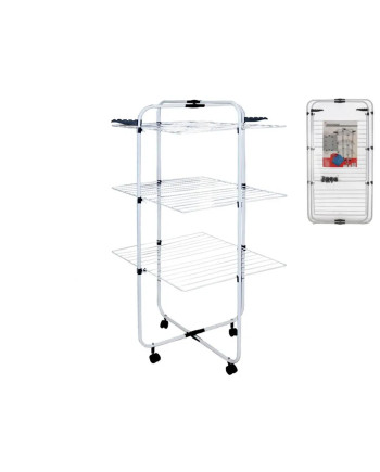 Tendedero 3 Alturas 61x71x135cm Ruedas Plegable