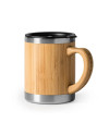 Thermal Mug Bamboo Stainless Steel Insulated Lid Handle