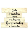 Holzoptik Schild Familie Willkommen Spruch Heimdeko Wand