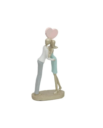 Figurine Décorative Couple Amour Ballon Cœur Résine