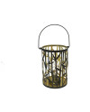 Metal Lantern Bamboo Design 20cm Oriental Decor Light