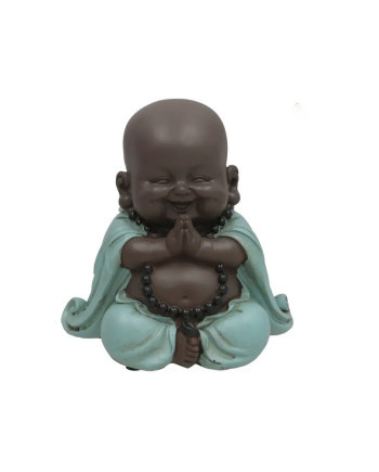 Figura Buda Sonriente en Oración - Decoración Zen Hogar