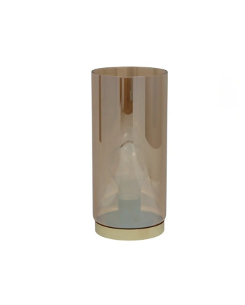 Lampe LED 22cm Verre Fumé Socle Doré 8 LED Élégante